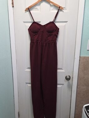Band Of Gypsies Burgundy Jump Suit